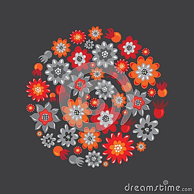 Flower round decore Vector Illustration