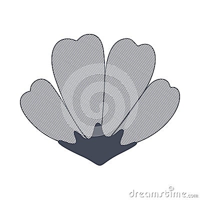 Flower with sepal isolated icon Vector Illustration