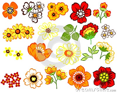 Flower set Vector Illustration