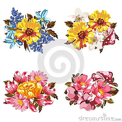 Flower set Vector Illustration