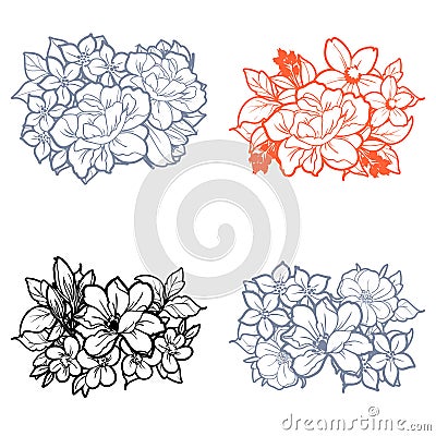 Flower set Vector Illustration