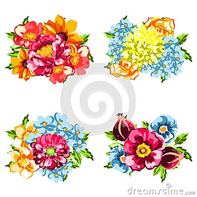 Flower set Vector Illustration