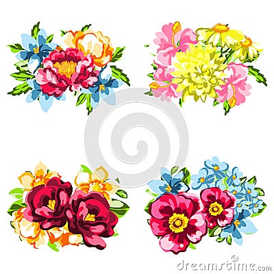 Flower set Vector Illustration