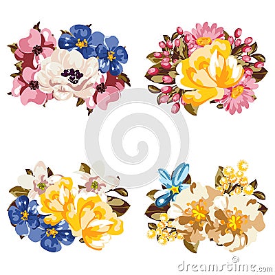 Flower set Vector Illustration