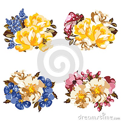 Flower set Vector Illustration