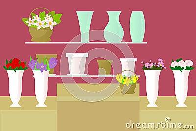 Flower shop Vector Illustration