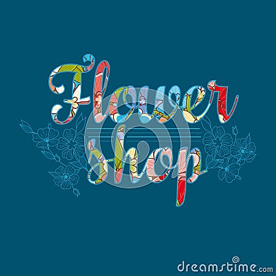 Flower shop. Gardening logos. Vector Illustration