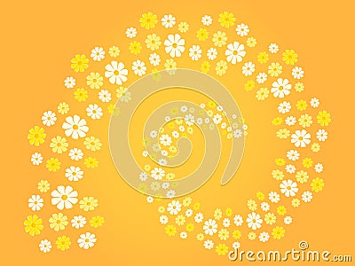 Flower spiral (flower swirl) in different shades of white, yellow and orange - background (theme, card) Vector Illustration