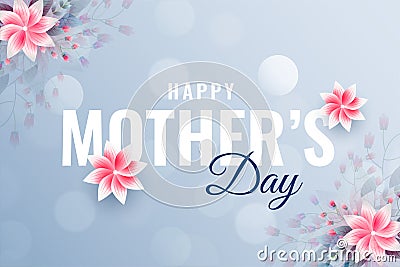 Flower style mothers day greeting card design Vector Illustration