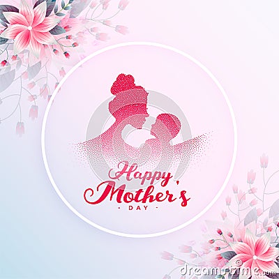 Flower style mothers day nice card design Vector Illustration