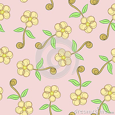 Flower Swirl Texture Seamless Vector Abstract Background Vector Illustration