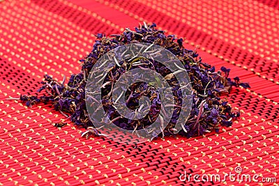 Flower tea on a Mat Stock Photo