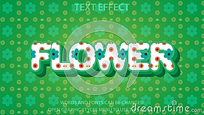Flower text effect template. Editable. EPS 10 Vector Illustration
