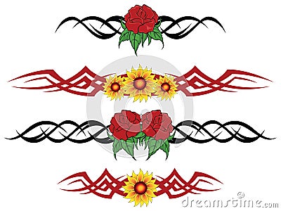 Flower tribal tattoo Vector Illustration