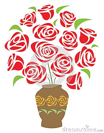 Flower vase Vector Illustration