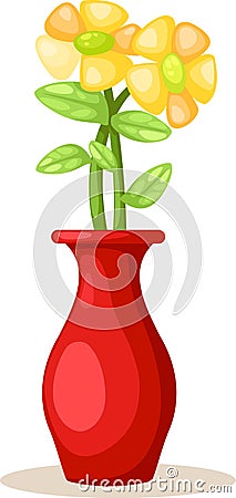 Flower in vase Vector Illustration