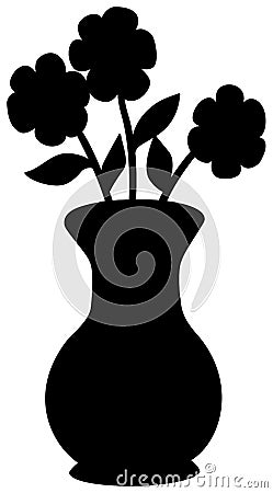 Flower in vase silhouette Vector Illustration