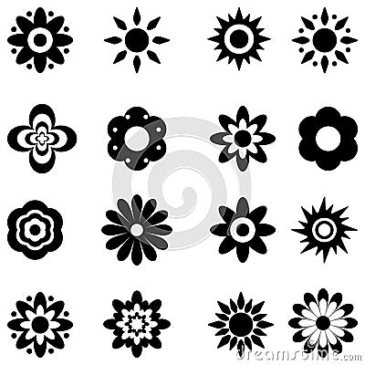 Flower Vector Black And White. Stock Vector - Image: 43277475
