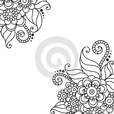 Flower vector ornament corner Vector Illustration