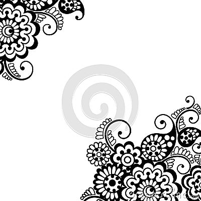 Flower vector ornament corner Vector Illustration