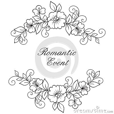 Flower vector ornament frame. Vector Illustration