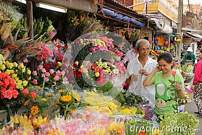 Flower Vendor Editorial Stock Photo