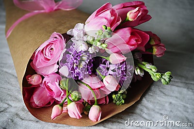 Flower wedding arrangement with ranunculus, pion Stock Photo