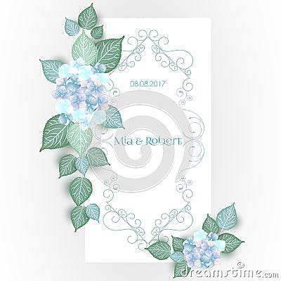 Flower wedding invitation card Vector Illustration