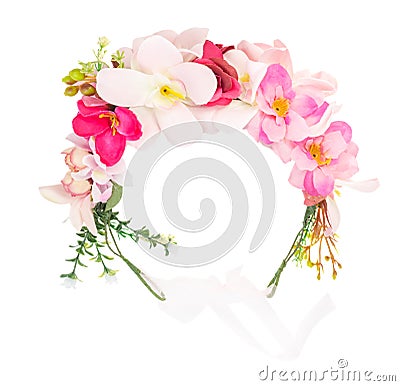 Flower wreath isolated Stock Photo