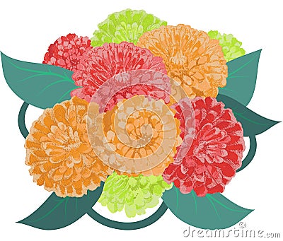 Flower zinnia bouquet Stock Photo