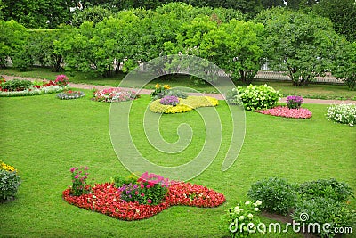 Flowerbeds Stock Photo