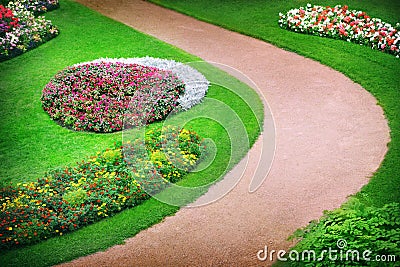 Flowerbeds Stock Photo