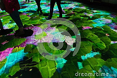 Flowered street in Aarhus during the Flower Power program Stock Photo