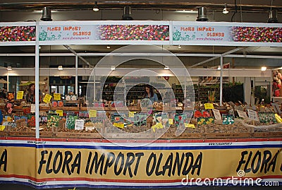 Flowering Bulb Stall at Pollice Verde Editorial Stock Photo