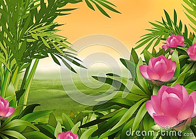 Flowering shrub Cartoon Illustration