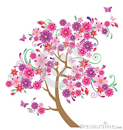 Flowering tree Vector Illustration