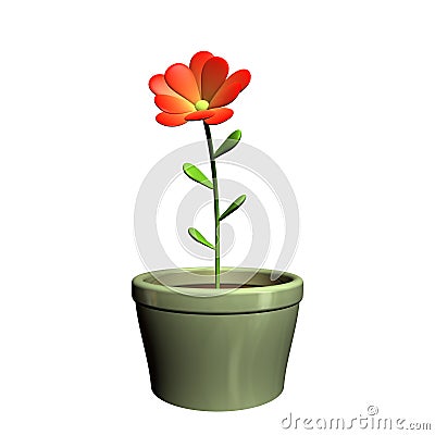 Flowerpot Cartoon Illustration