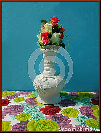 flowerpot vases papercup papermark mark Stock Photo