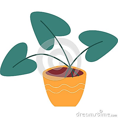 Flowerpot vector plant grows in pot icon isolated Vector Illustration