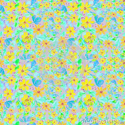 Flowers. Abstract wallpaper with floral motifs. Seamless pattern. Wallpaper. Stock Photo