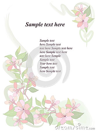 Flowers background. Floral greeting card decoration Vector Illustration