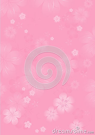 Flowers background. Flowers design. Vector abstract illustration. Light Pink Sakura blossoms background. Vector Vector Illustration