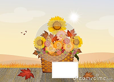 Flowers in the basket Stock Photo