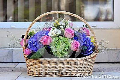 Flowers Basket Stock Photo