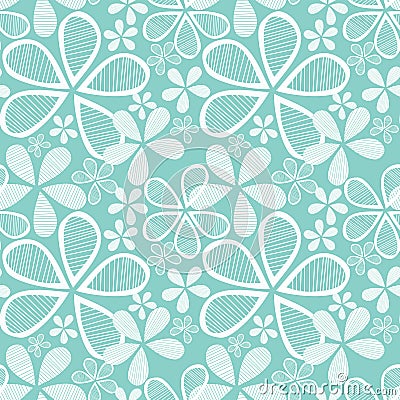 Flowers on Blue Seamless Background Stock Photo