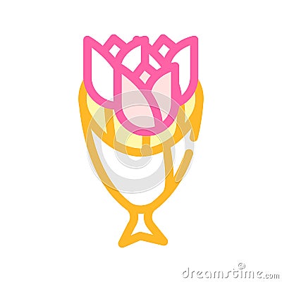 flowers bouquet color icon vector illustration Cartoon Illustration