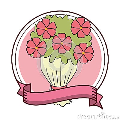 Flowers bouquet emblem Vector Illustration