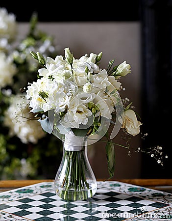 Flowers bouquet in vase Stock Photo