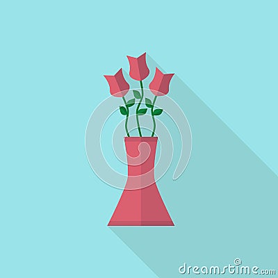 Flowers bouquet in vase Vector Illustration