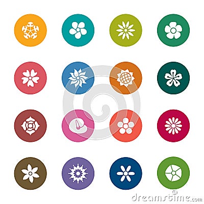 Flowers Color Icons Stock Photo